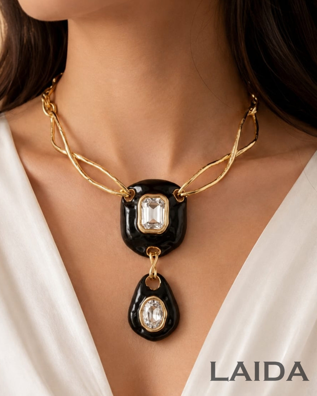 Premium Chic Black Sculptural necklace | Statement Jewellery