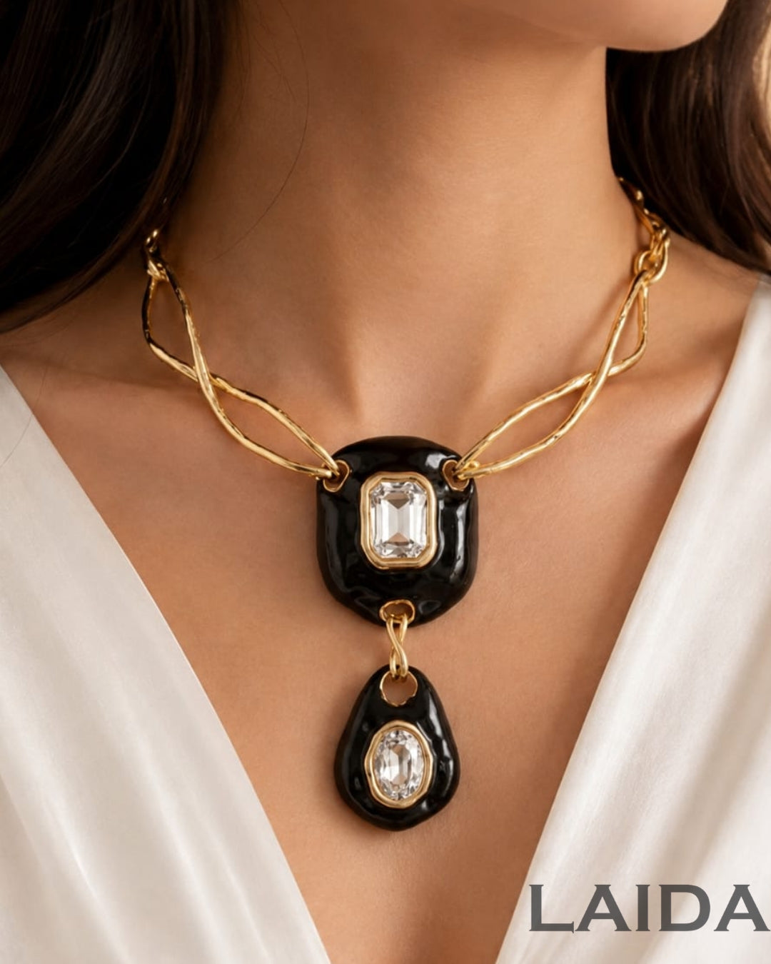 Premium Chic Black Sculptural necklace | Statement Jewellery