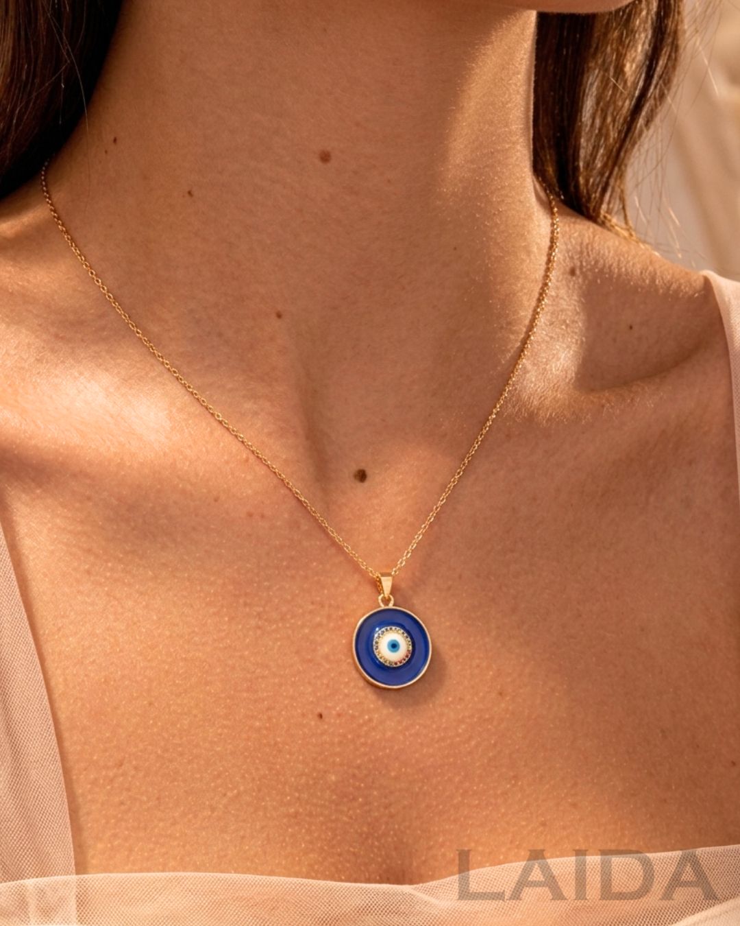 Blue Evil Eye Gold Plated Pendant