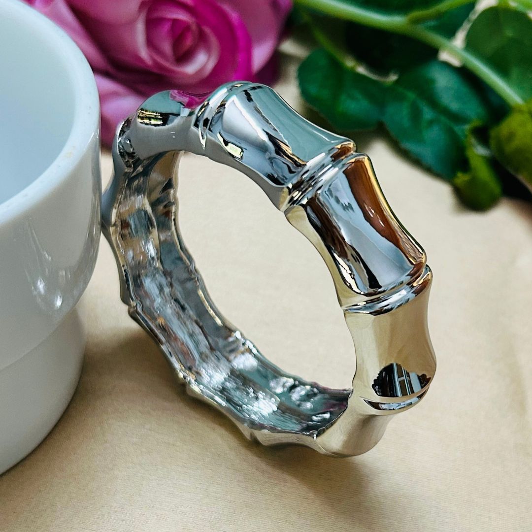 Silver Textured Metalic Handcuff/Kada