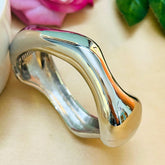 Silver Sculpted Shiny Kada/Cuff
