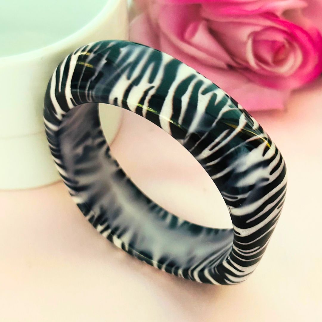Zebra Resin Bracelet
