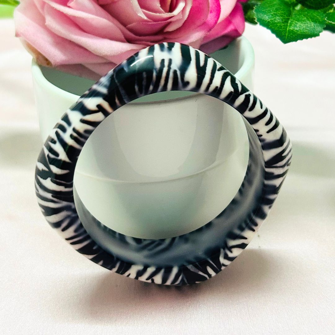 Zebra Resin Bracelet