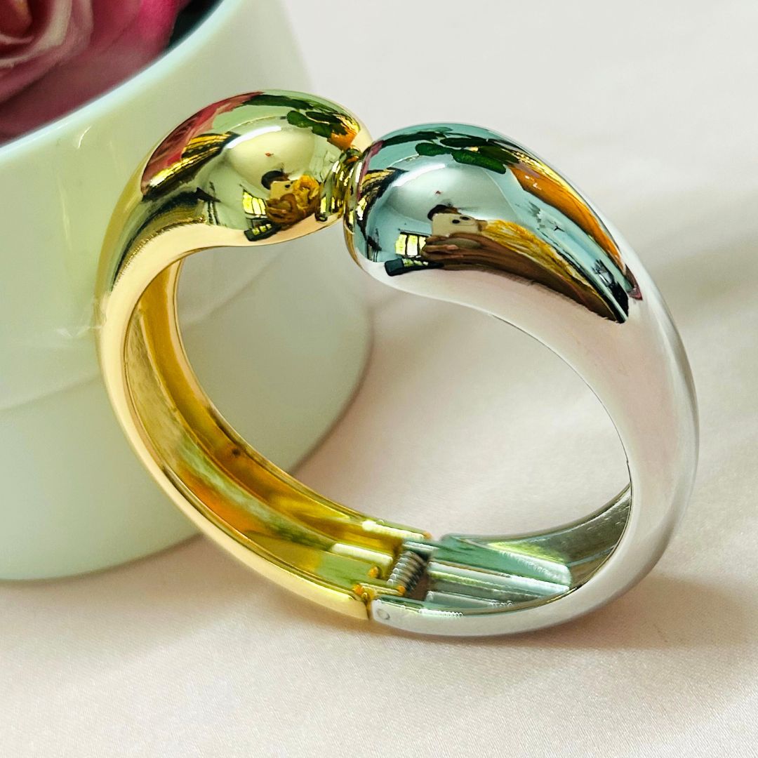 Half Golden Silver Openable kada/Cuff
