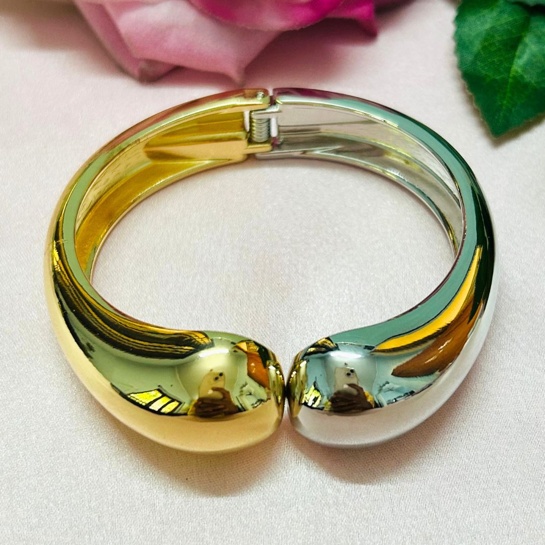 Half Golden Silver Openable kada/Cuff