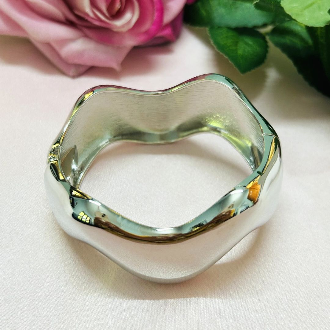 Silver Shiny Zig Zag Kada/Handcuff