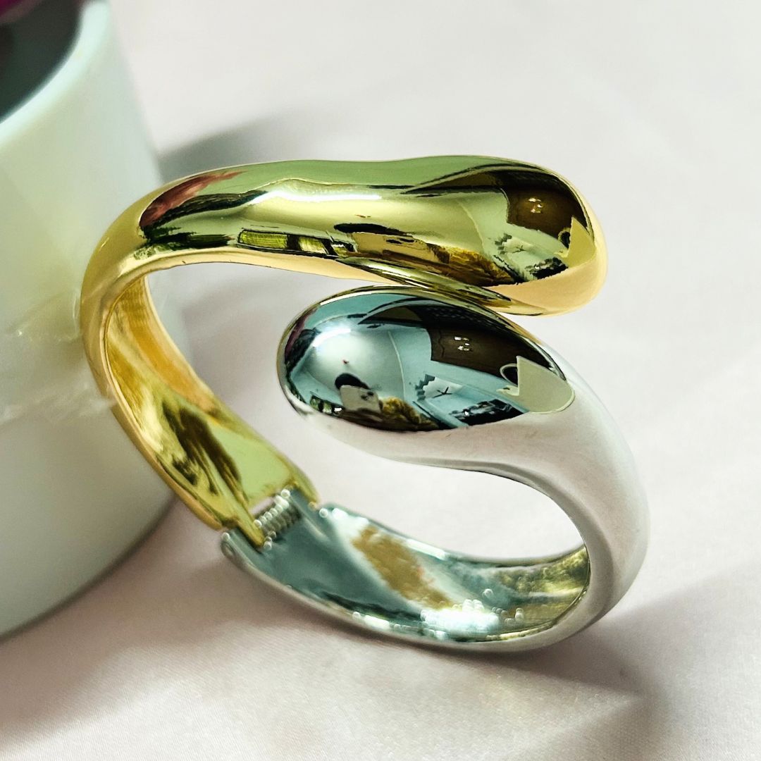 Half Golden Silver Openable kada/Cuff