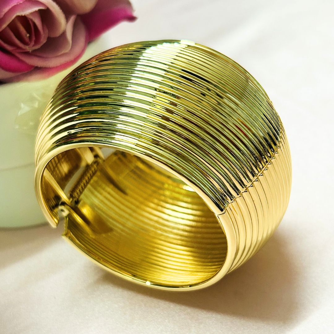 Golden Ripple Broad Shiny Kada/Cuff