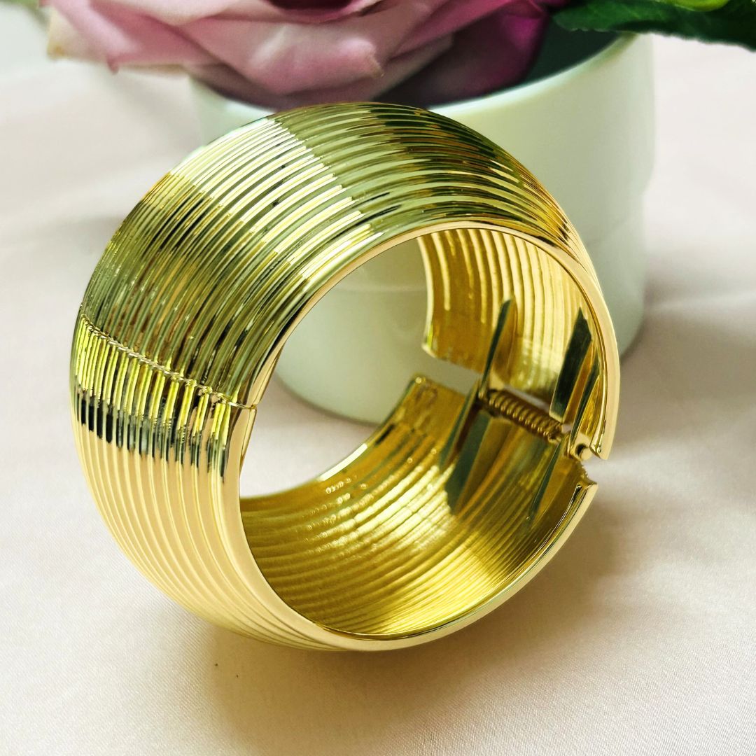 Golden Ripple Broad Shiny Kada/Cuff