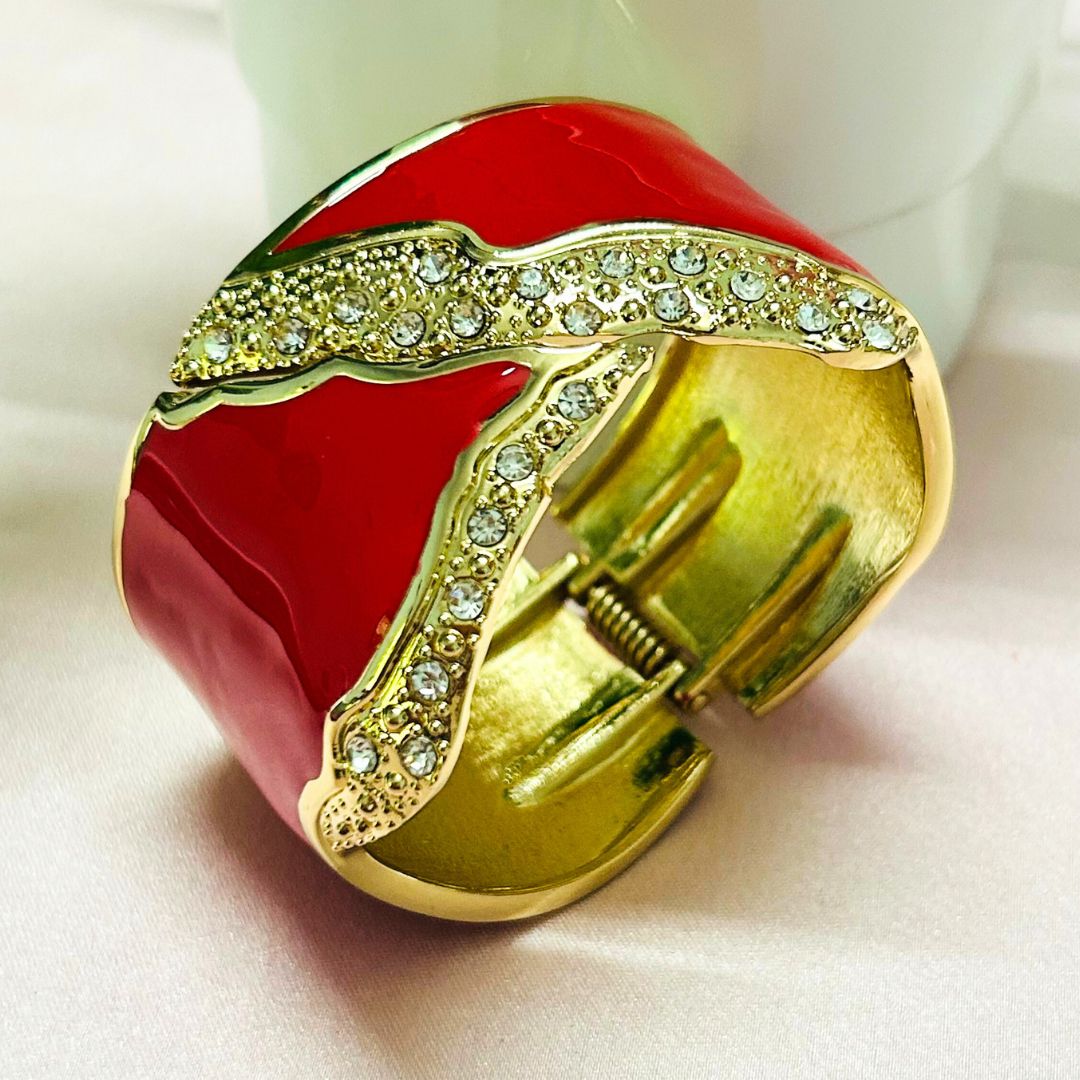 Red Starlit Wave Openable Kada/Cuff