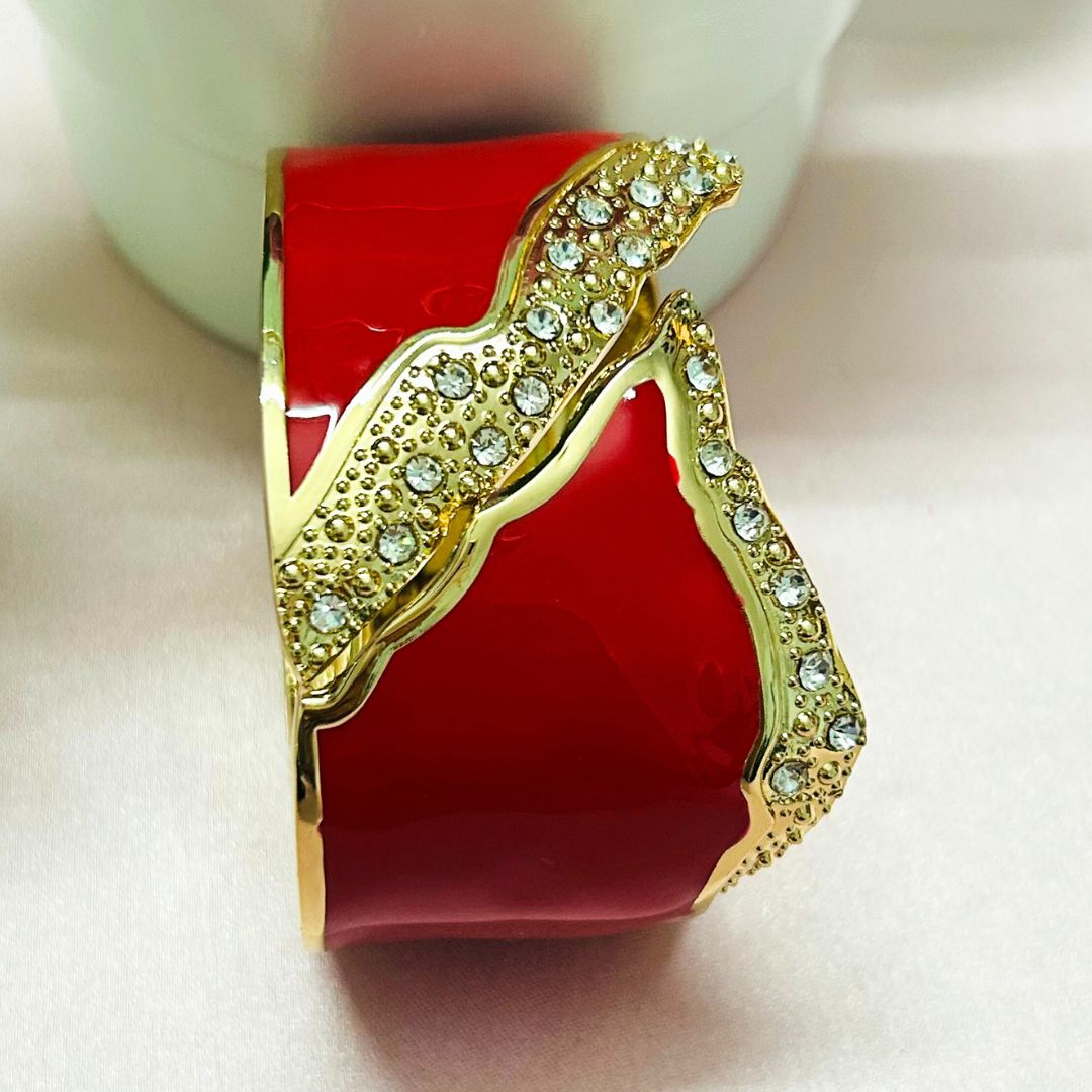 Red Starlit Wave Openable Kada/Cuff