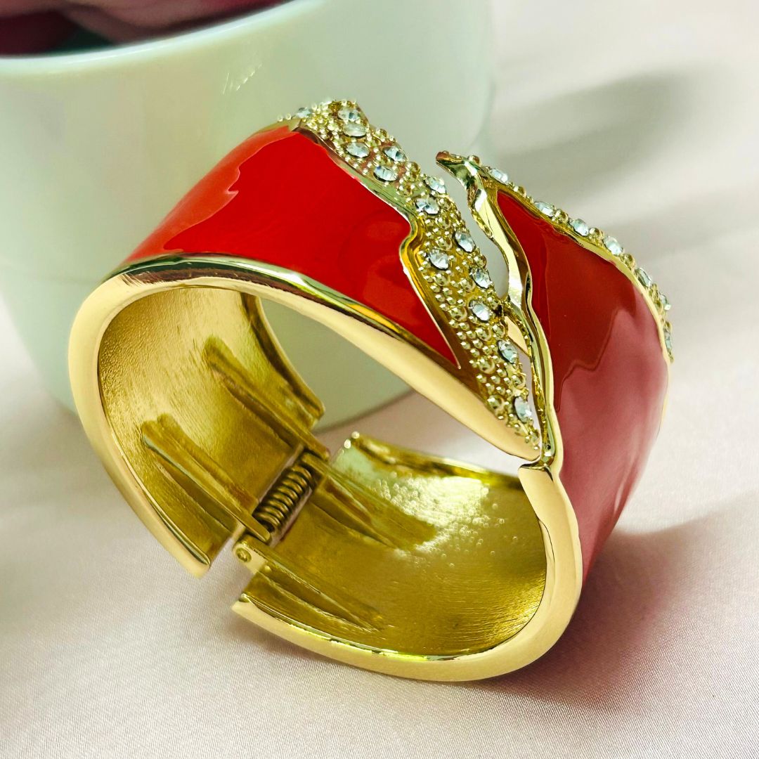 Red Starlit Wave Openable Kada/Cuff