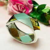 Silver Mirror-effect Statement Kada/Handcuff