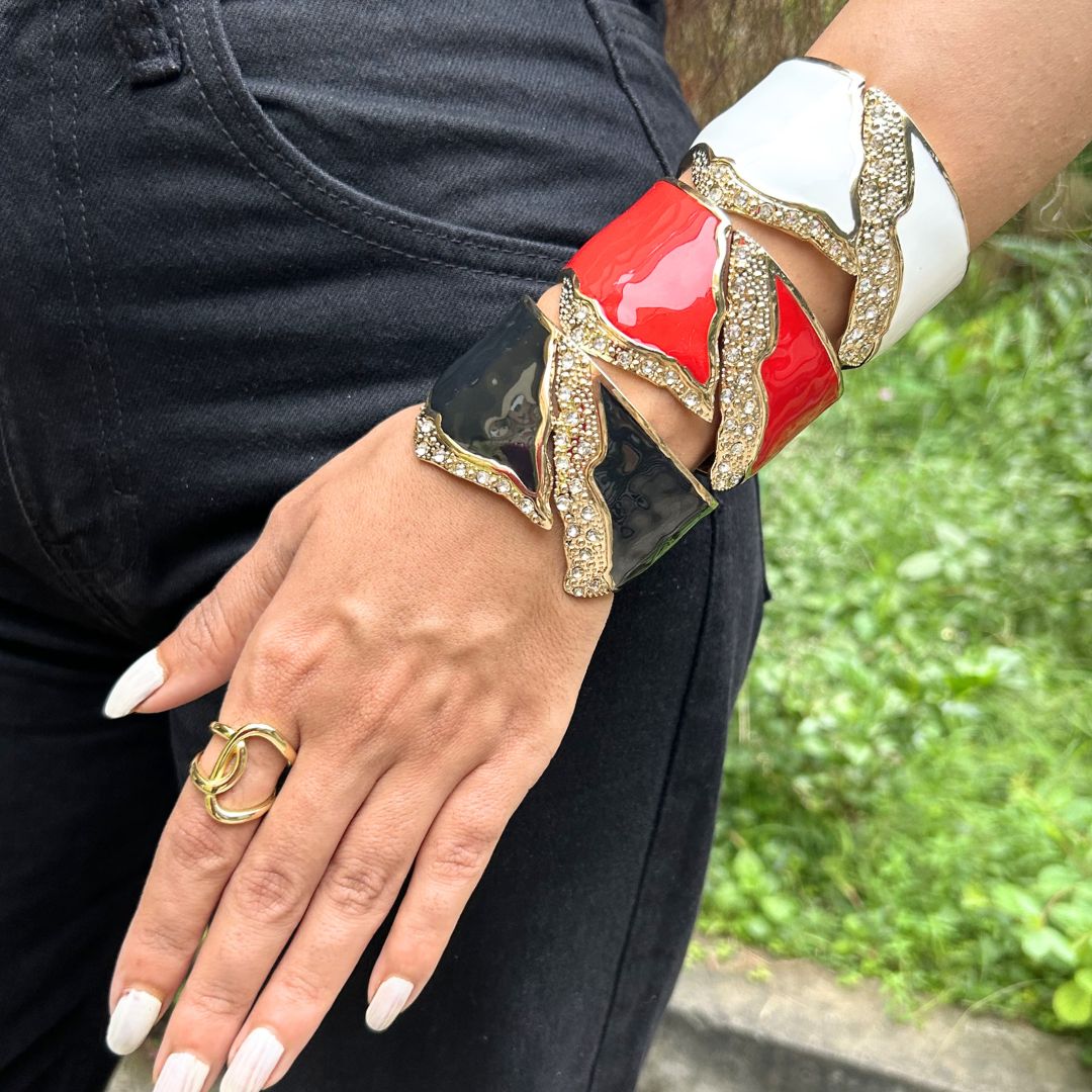 Black Starlit Wave Openable Kada/Cuff