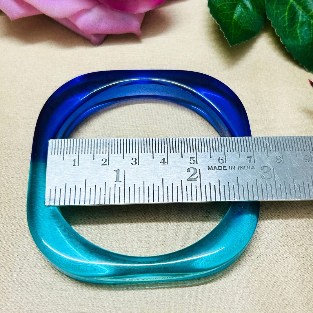 Blue Square Shaped Resin Bracelet