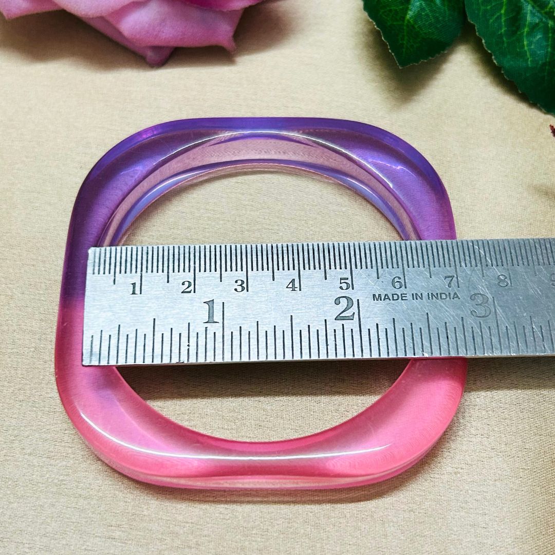 Pink Square Shaped Resin Bracelet