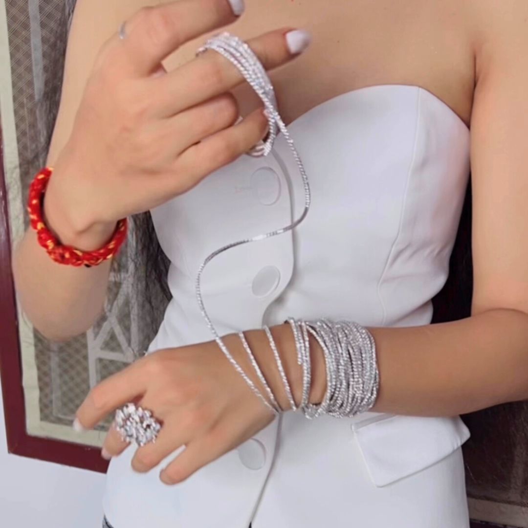 Statement Silver Spiral Bracelet