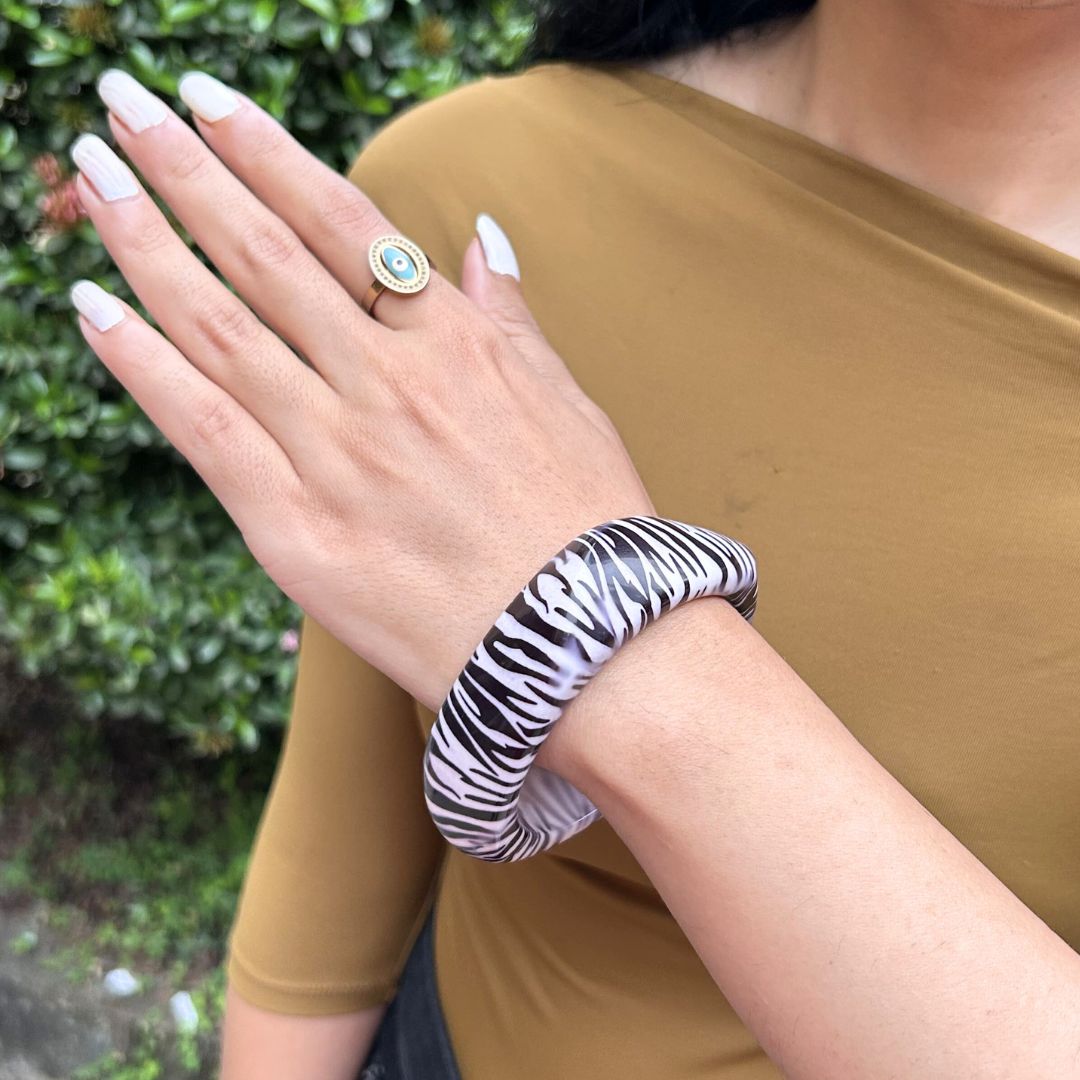 Zebra Resin Bracelet