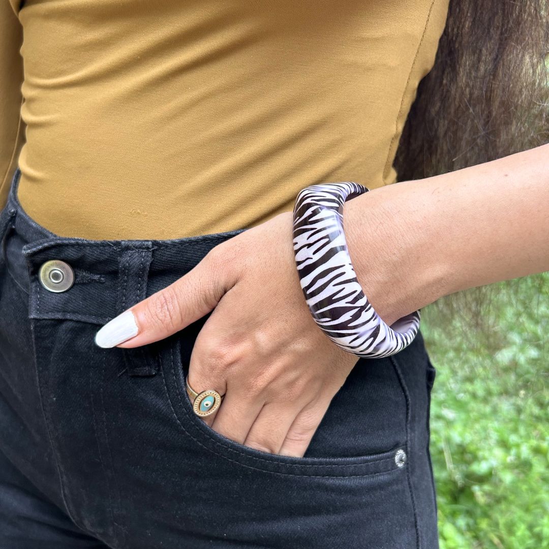 Zebra Resin Bracelet