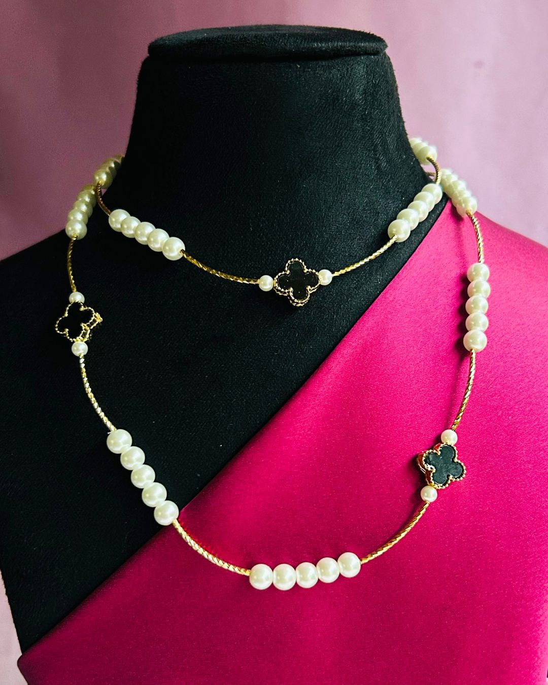 Black Clover And Pearl Mala Long