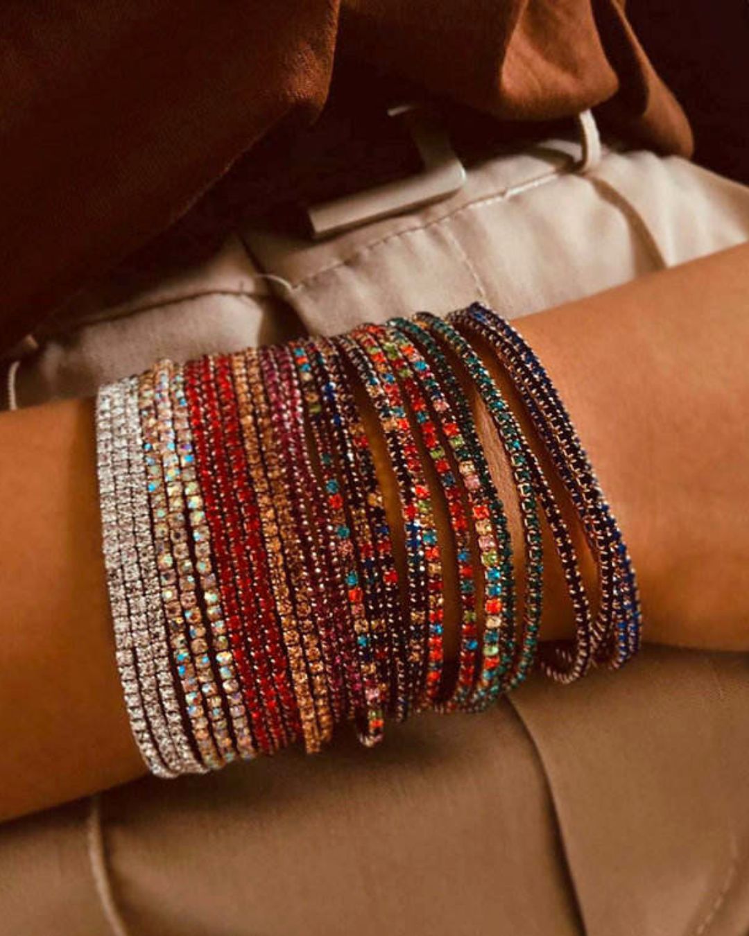 Stretchable Office Chic Multicolor Bracelet - Pack of 24