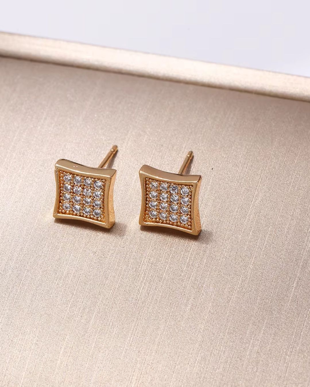Square Shape American Diamond Stud Earring