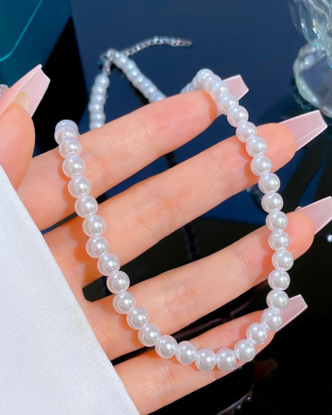 Clara White Pearl Mala