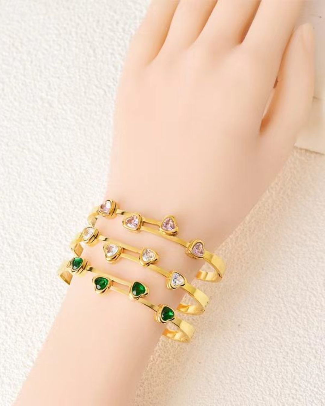 White Love Charm Bangle Bracelet