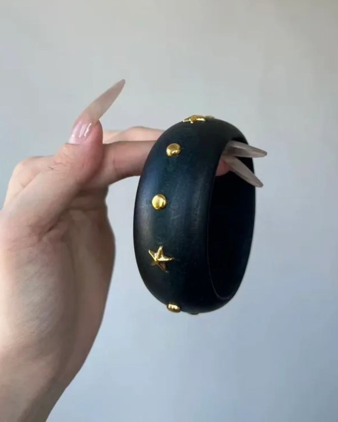 Black Wooden Star Alloy Bracelet