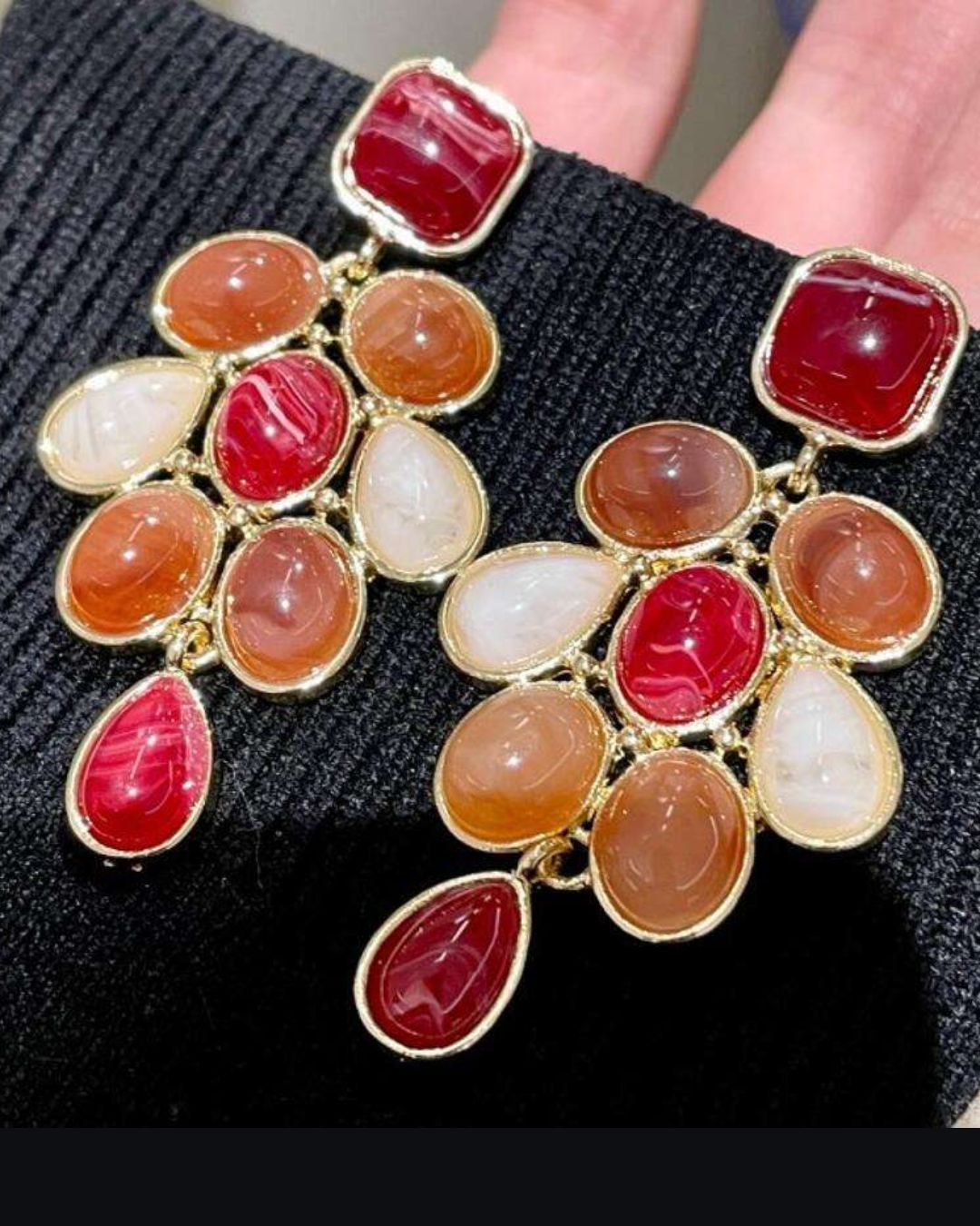 Minimalist Geometric Oval Resin Drop Earrings