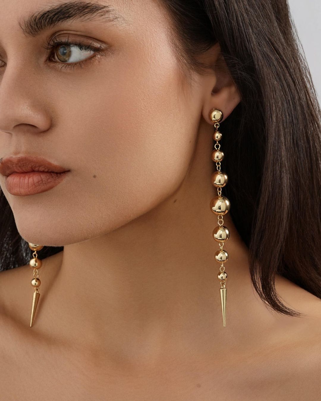 Golden Bead Drop Earrings