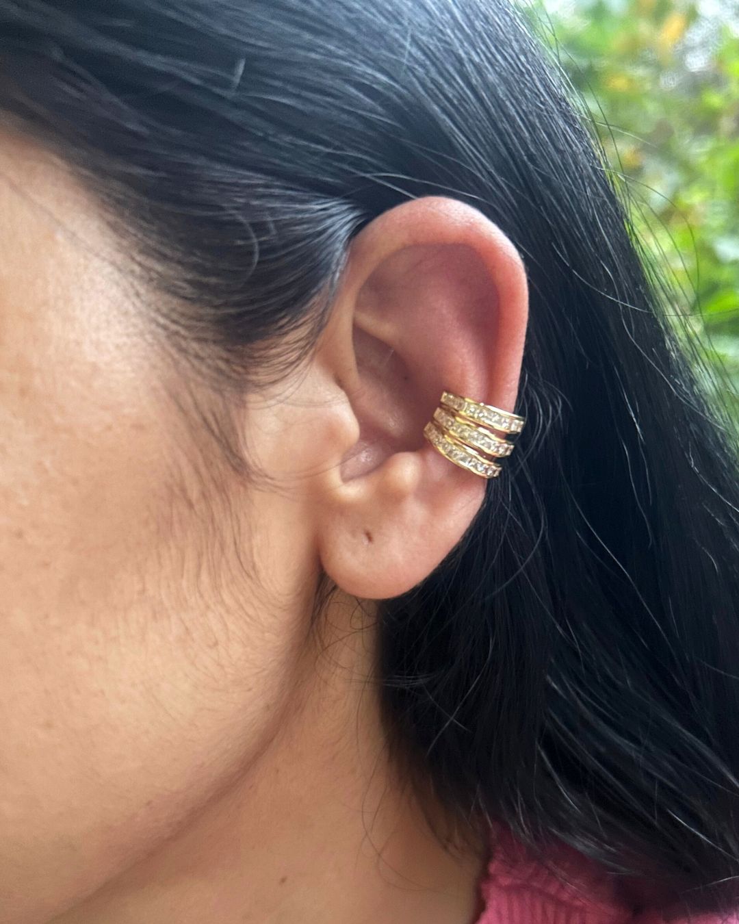 Triple Layer Golden Ear Cuff