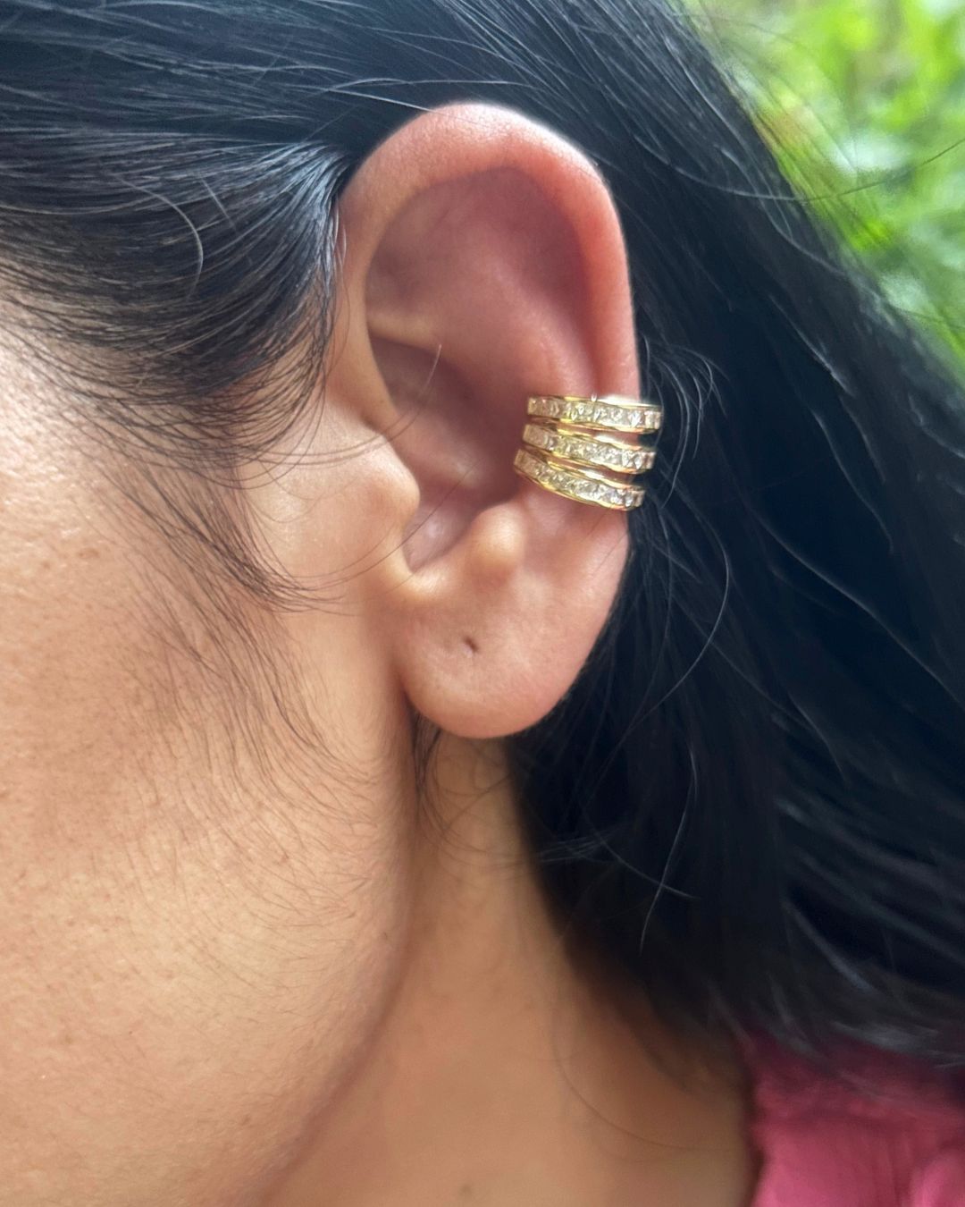 Triple Layer Golden Ear Cuff