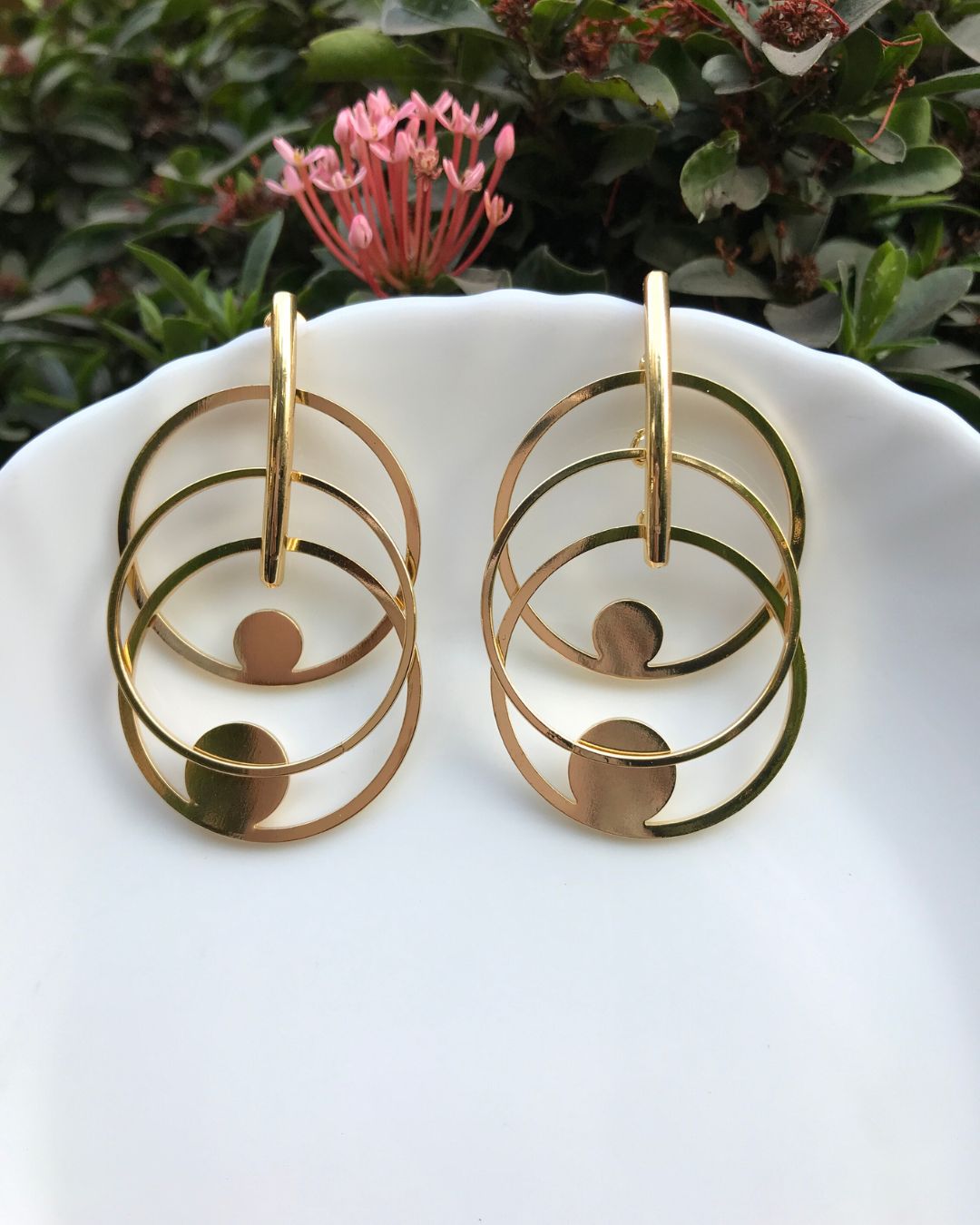Golden Rings Drop Earrings