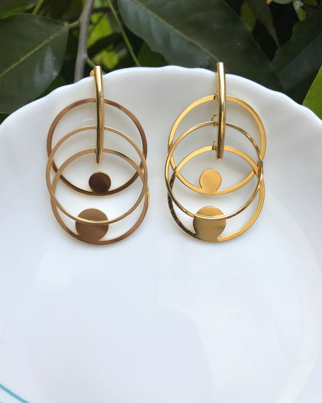 Golden Rings Drop Earrings