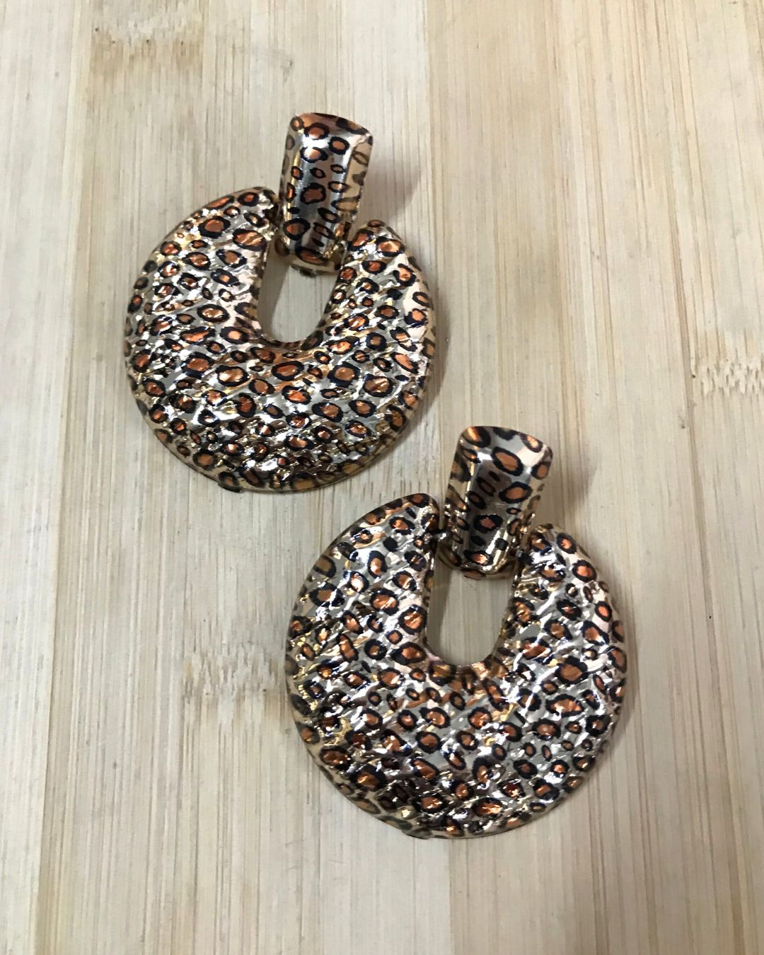 Animal Print Statement Drop Earrings