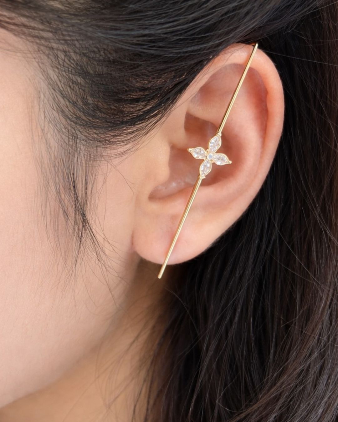 Golden Flower Unisex Ear Cuff
