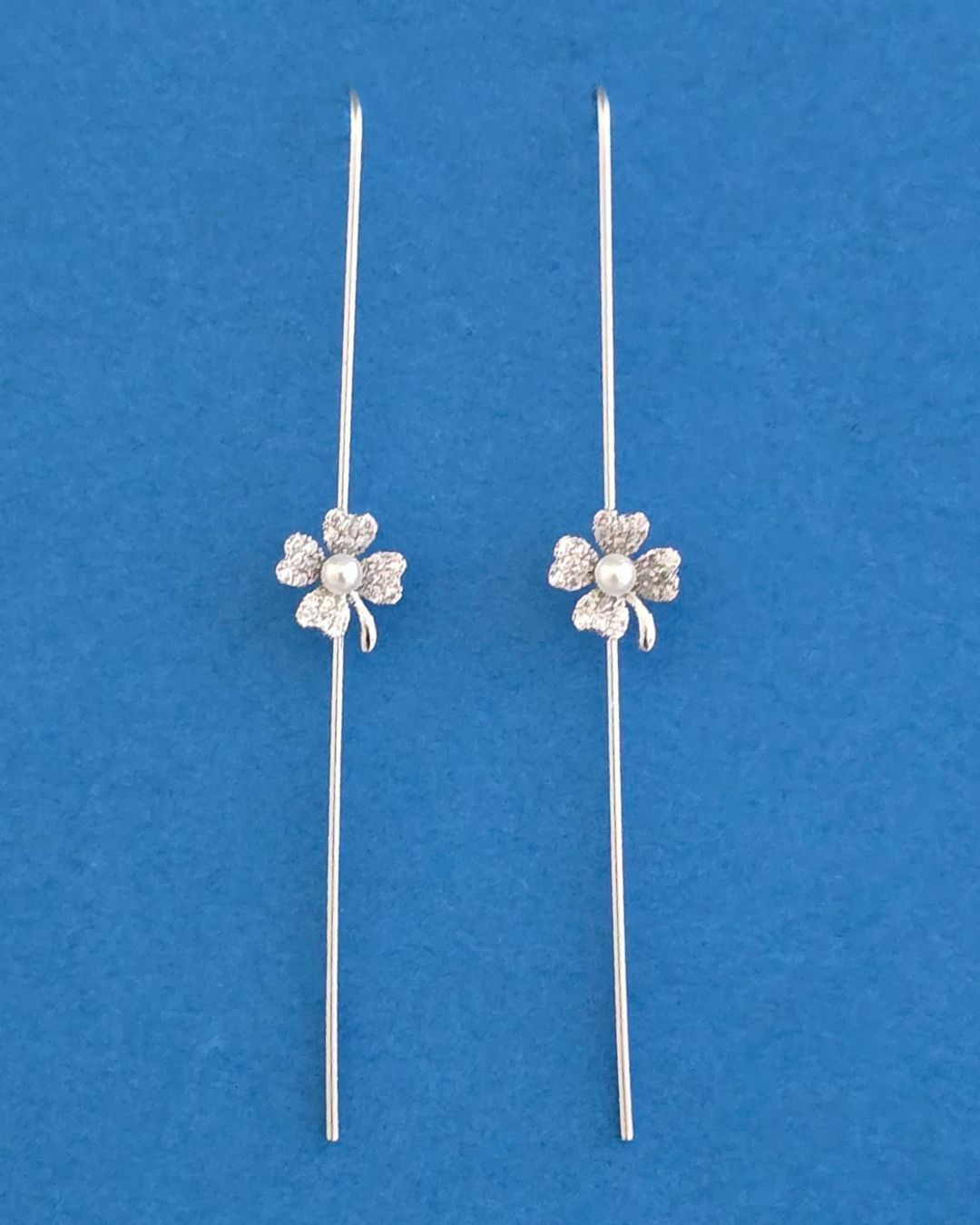 Silver Pearl Flower Unisex Ear Cuff