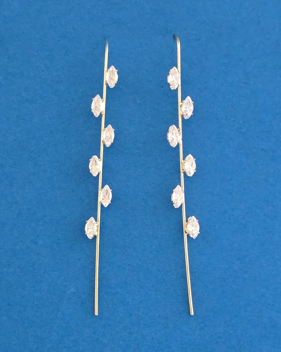 Golden Crystal Zig Zag Ear Cuff