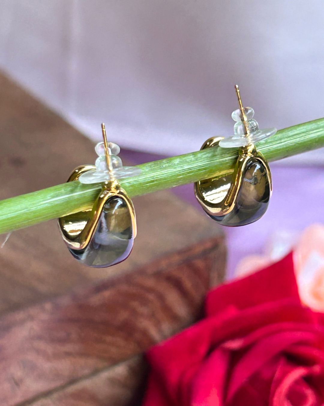 Olive Green Hoop Earrings