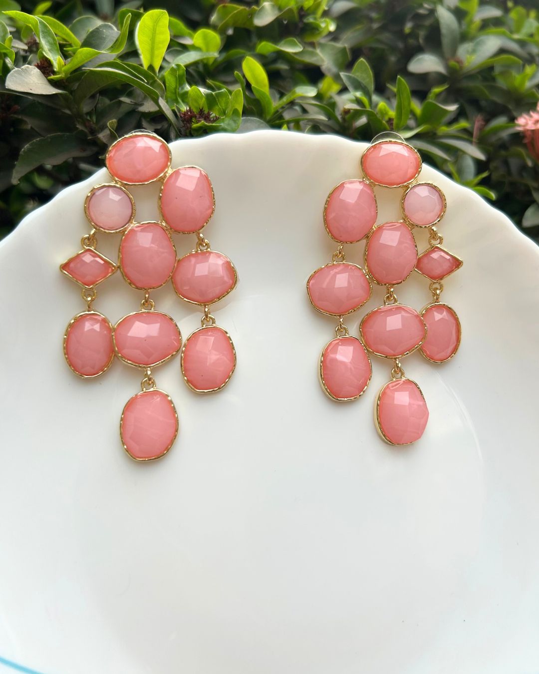 Maya Crystal Layered Pink Earrings