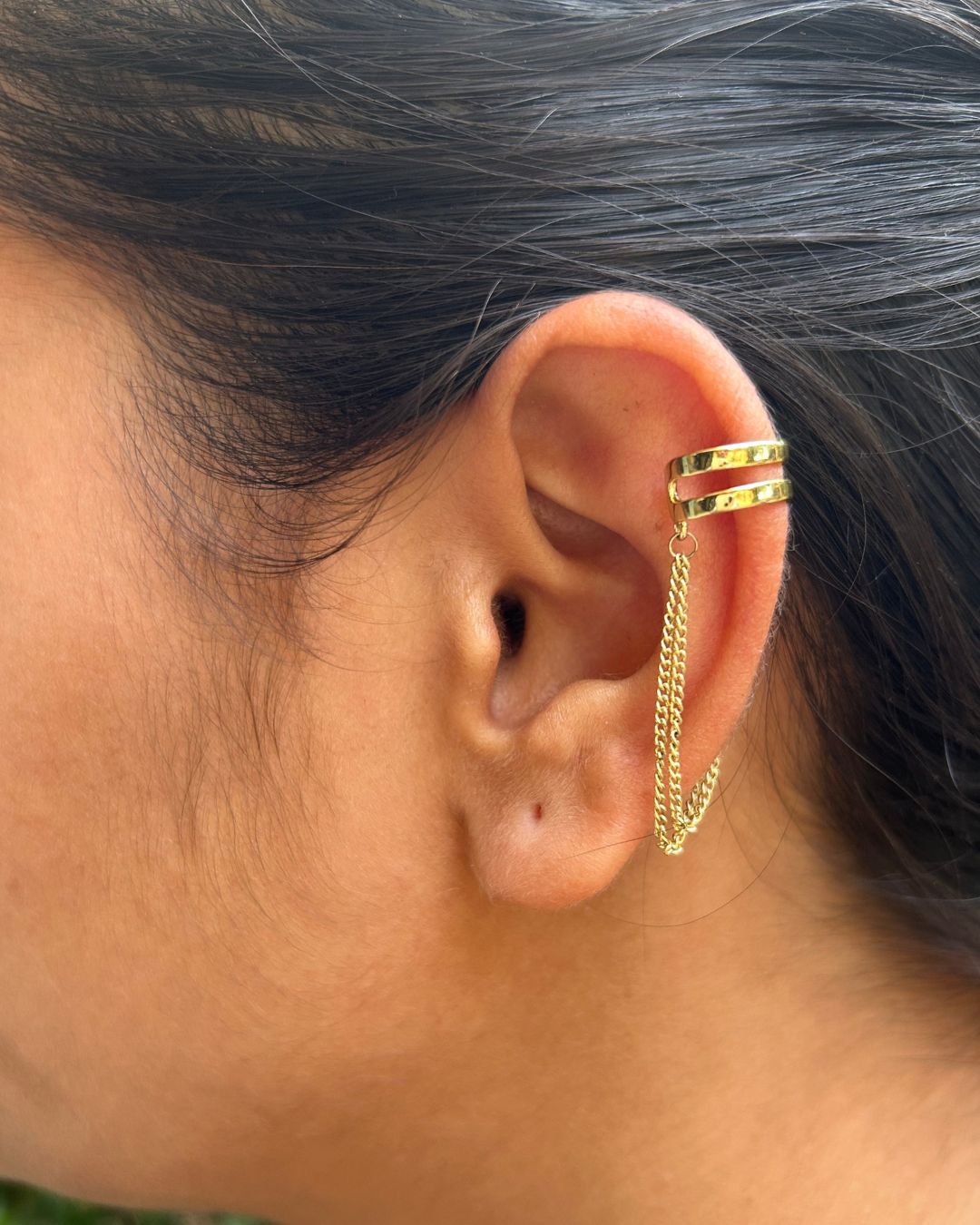 Golden Double-Layer Chain Unisex Ear Cuff