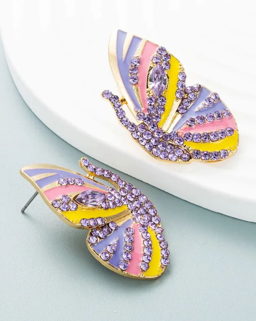 Purple Dreamy Butterfly Stud Earrings