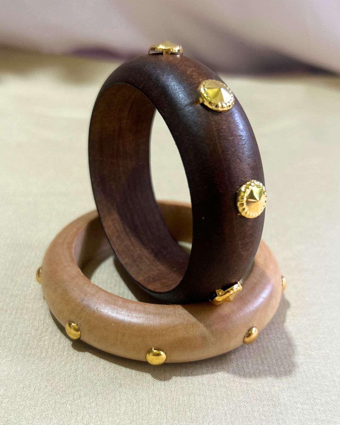 Brown And Ivory Wooden Chunky Bracelet