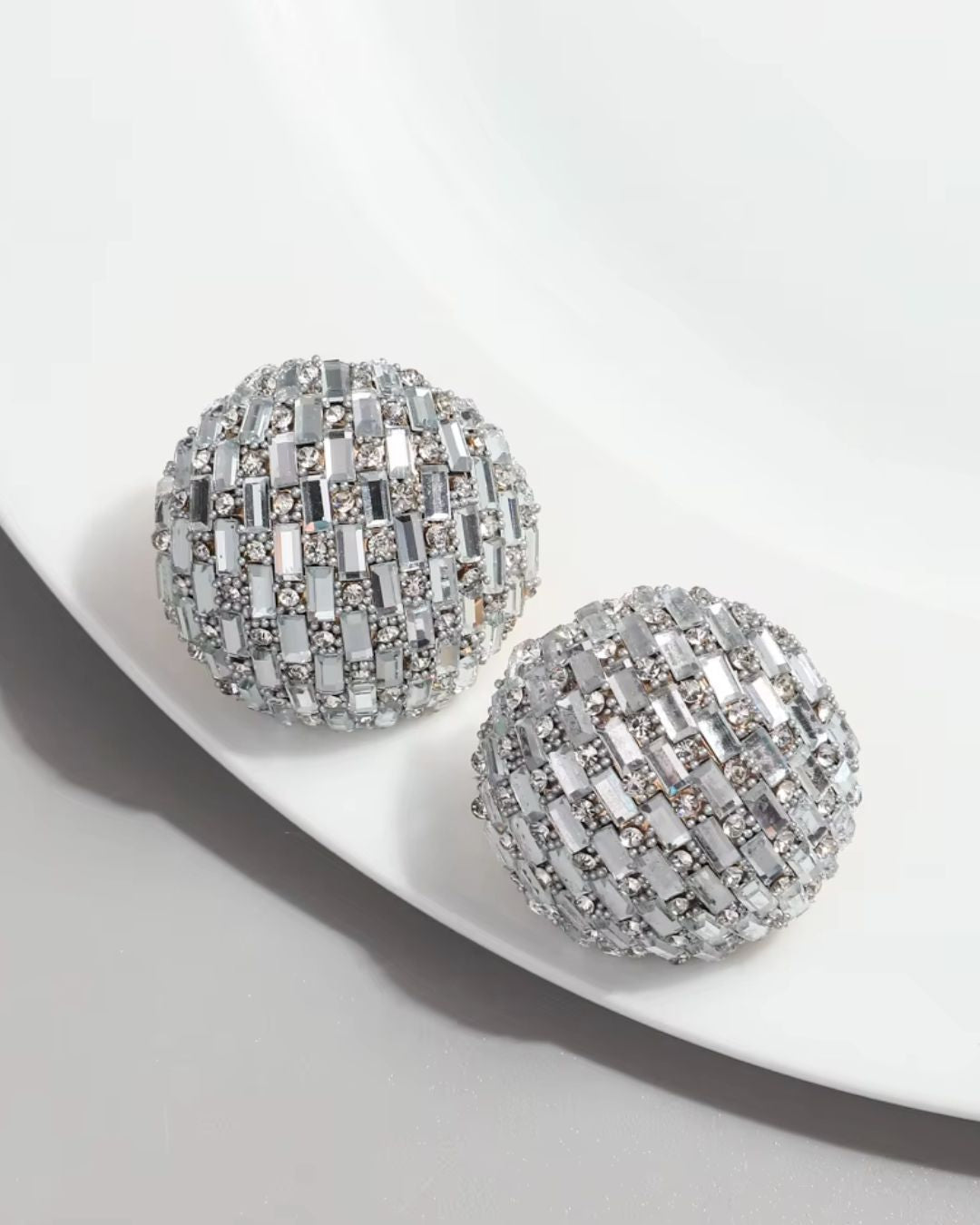 Bling Blogger Silver Stud Earrings - Small