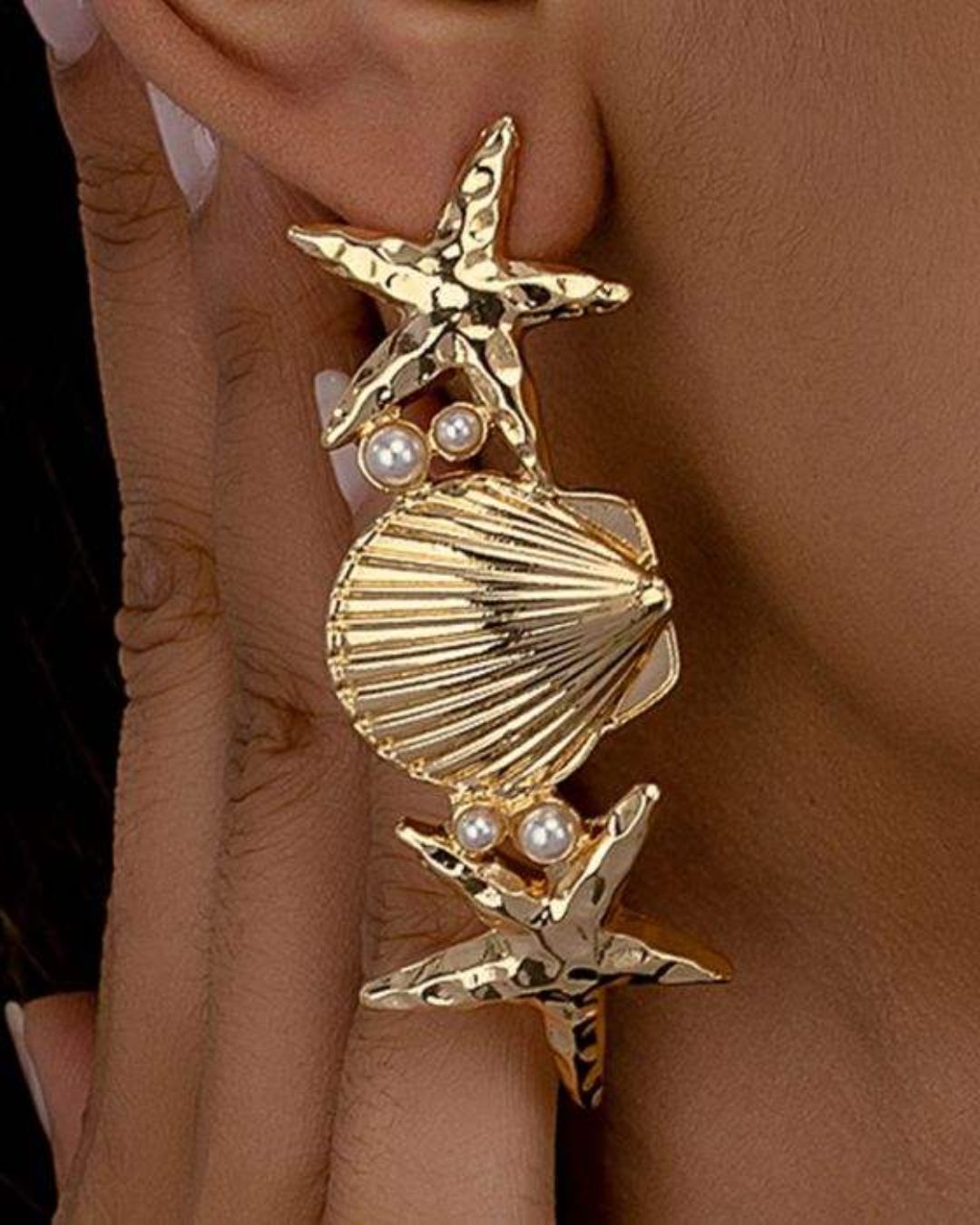 Shell Pearl Star Earring