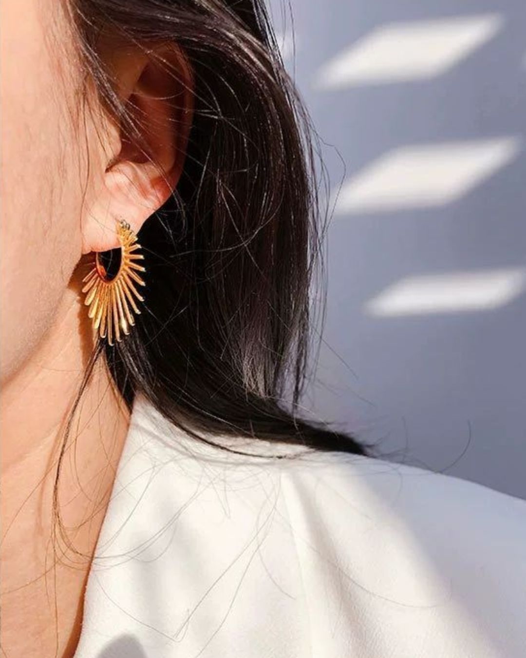 Spiky Golden Hoops