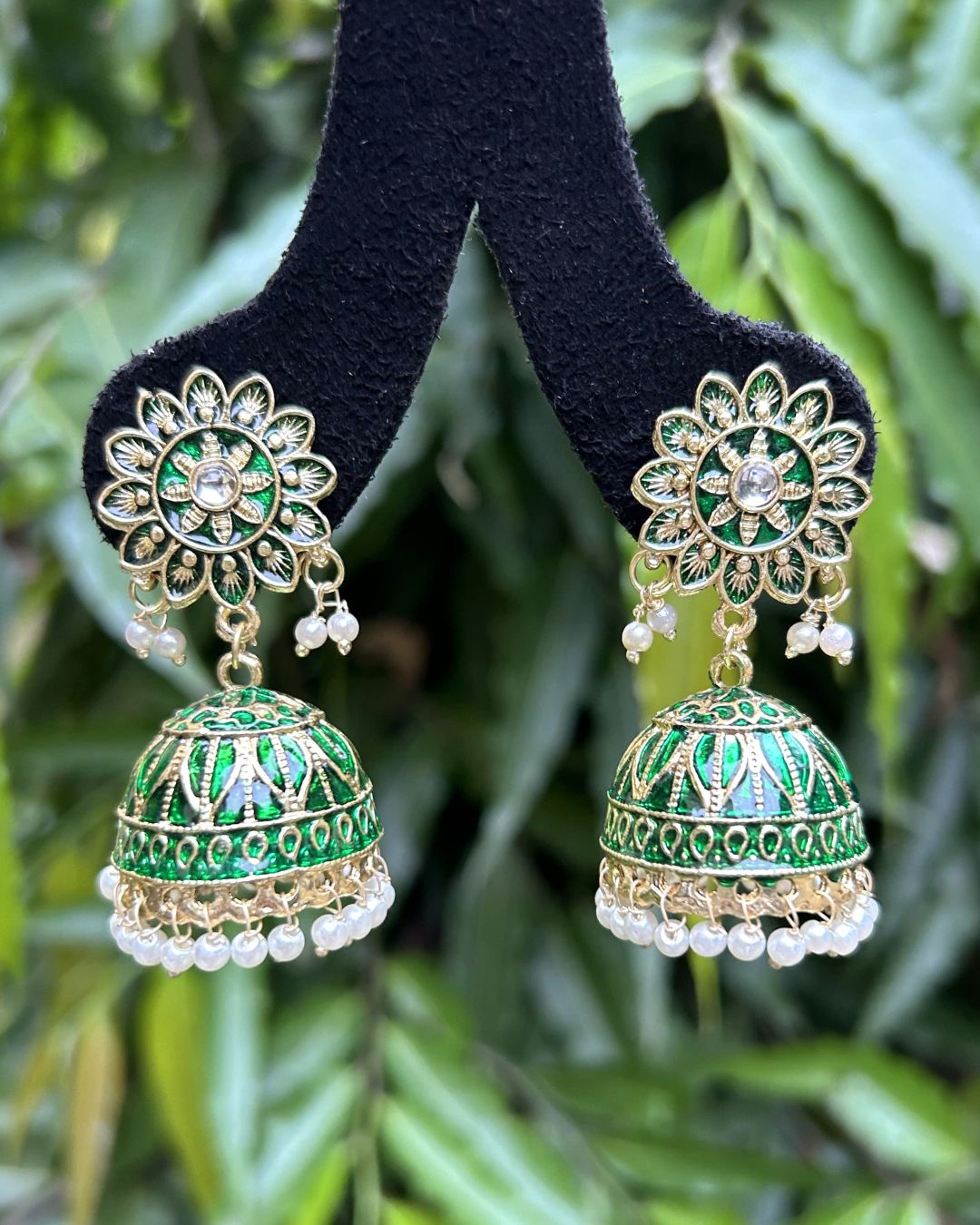 Gold-Plated Set of 2 Mehendi Function Earrings