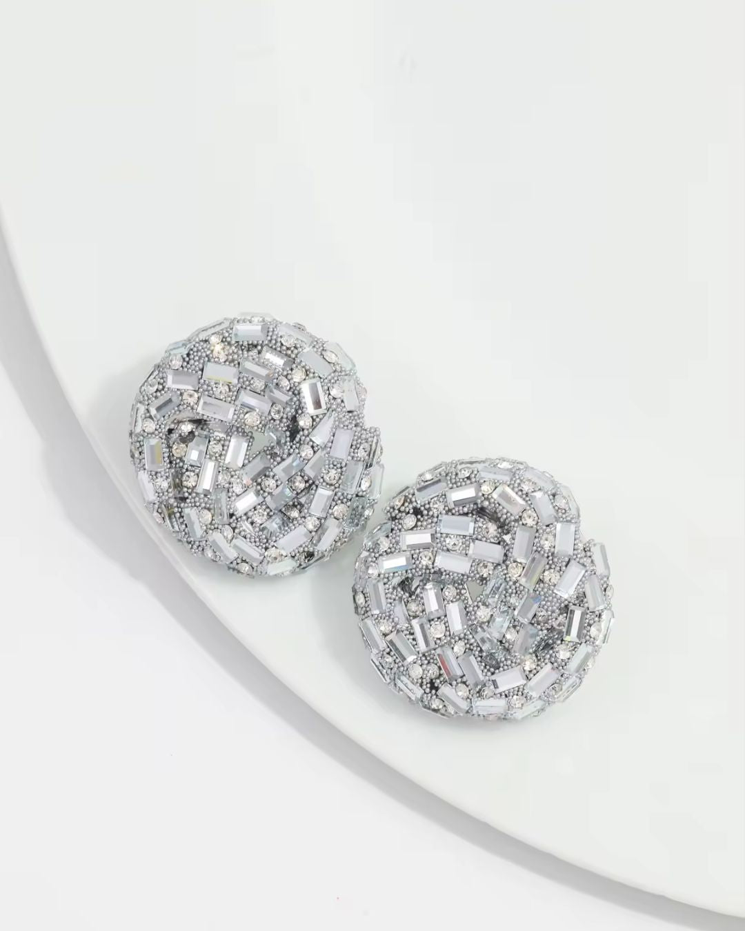 Bling Blogger Silver Knot Statement Studs