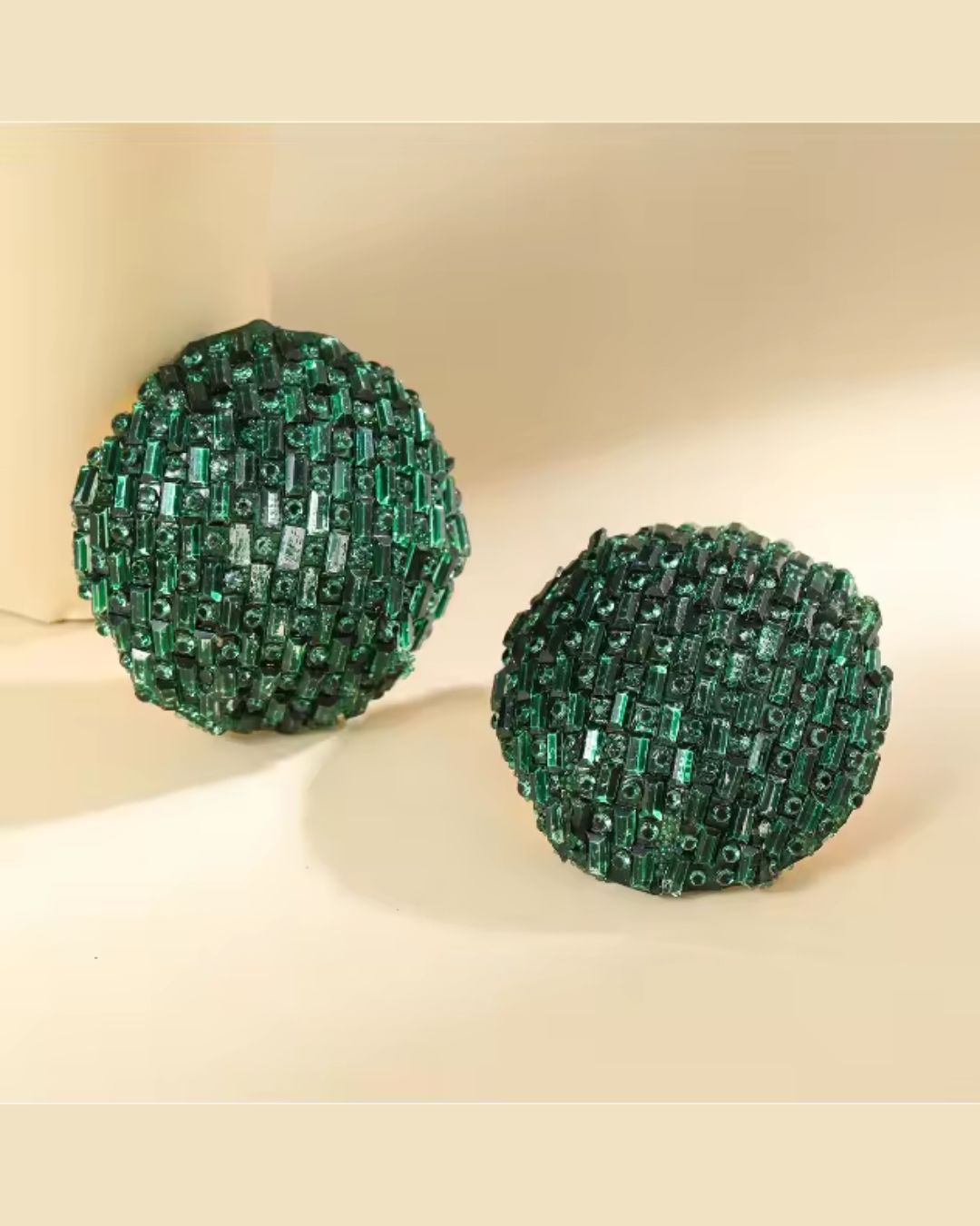 Bling Blogger Green Stud Earrings - Big
